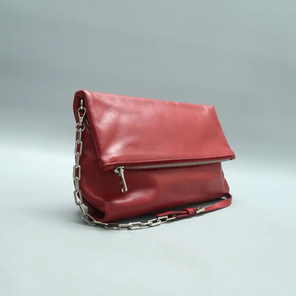 PRADA Red Leather Shoulder Bag 597-012825 - Picture 3 of 12